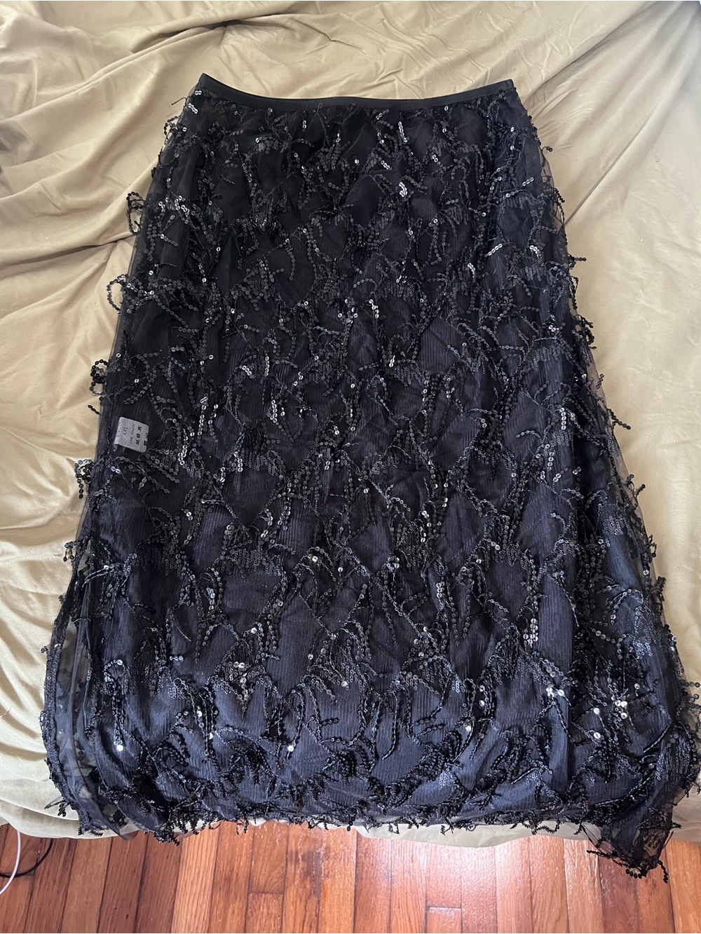Black Beaded Plus Size XXL Women's Skirt